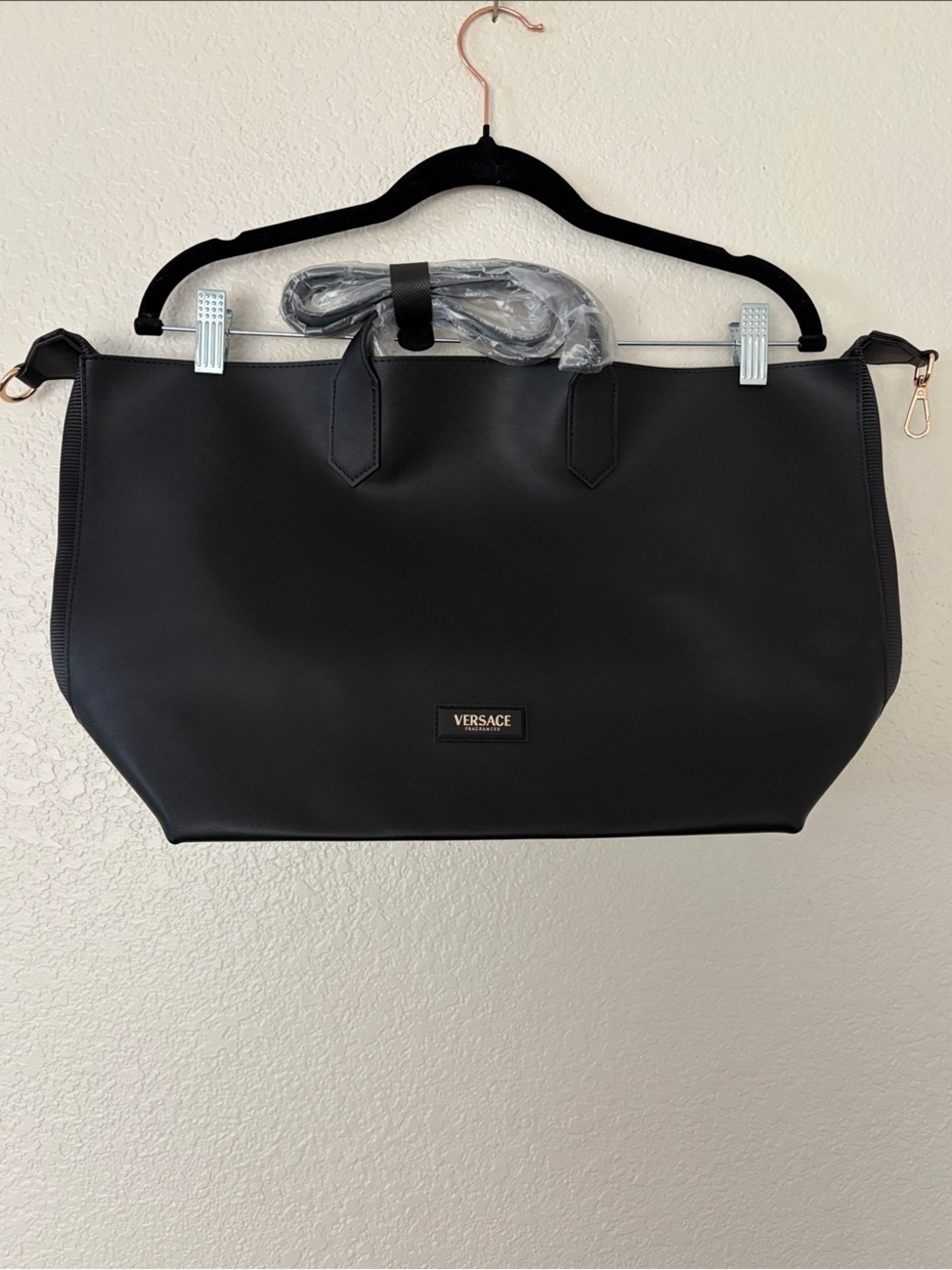 Versace Black Tote with Gold Hardware